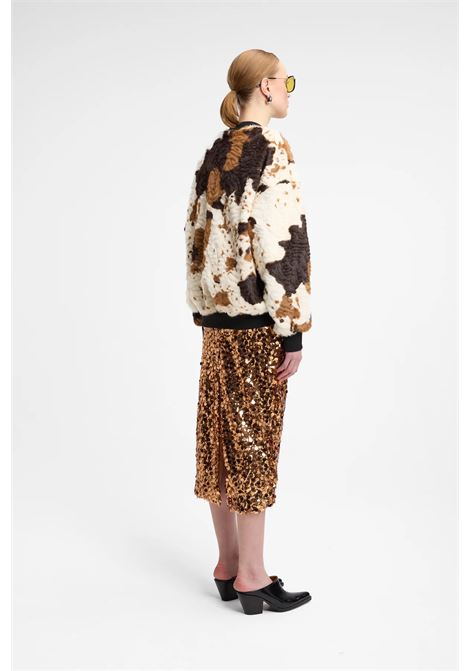 Animalier Doublewear Bomber in Faux Fur and Nylon - Weili Zheng WEILI ZHENG |  | F25CS09FN10